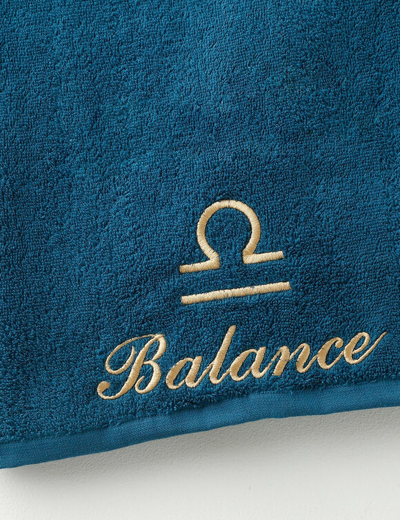 Serviettes de bain brodées Balance - 420g/m2 (bleu paon) Serviettes de bain brodées Balance - 420g/m2 (bleu paon)